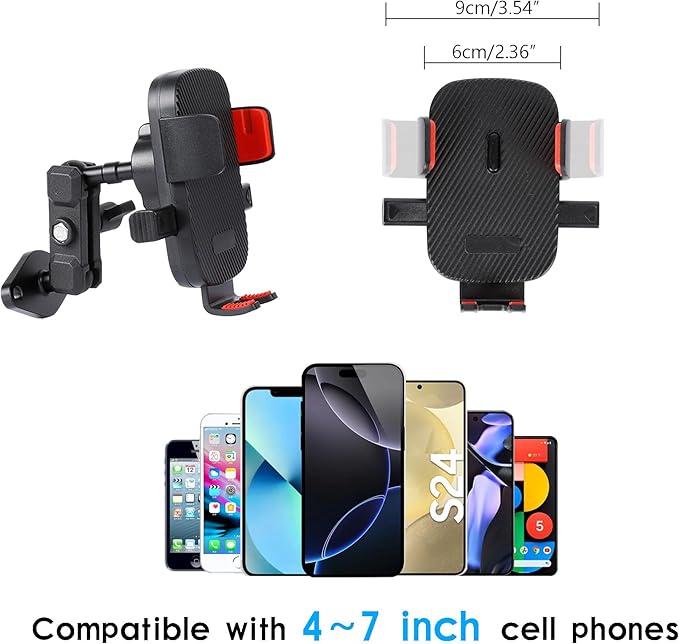 Car Phone Holder Mount for AMPS Standard Diamond Base ，Aluminum 360° Rotation - Image 2