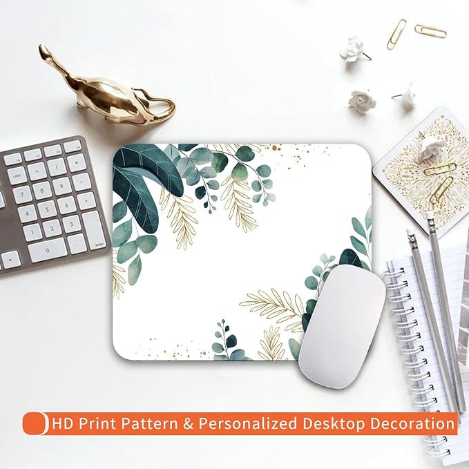 Square Mouse Pad Green Leaves, Personalized Premium-Textured Custom Mouse Mat - Image 6