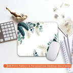 Square Mouse Pad Green Leaves, Personalized Premium-Textured Custom Mouse Mat - Image 6