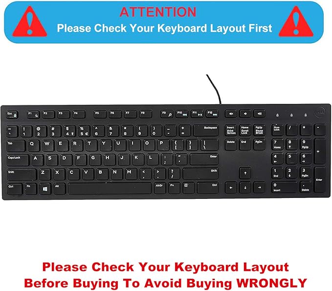 Keyboard Cover Skin for Dell KM636 KB216 KB216t KB216d KB216p Wired & Wireless - Image 2