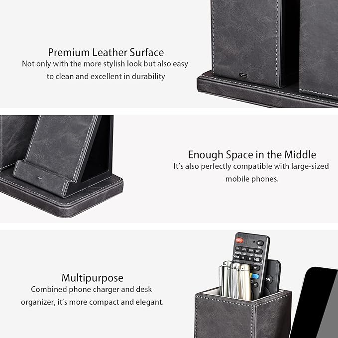 Wireless Charger with Desk Organizer, Wireless Charging Station - Image 7