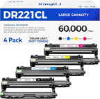 DR221CL Drum Unit4-Pack Black Cyan Yellow Magent Compatible by KingKJInkToner