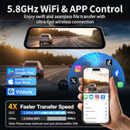 Mirror Dual Dash Camera with Voice Control, 4K+2.5K 10" Rear View Mirror Camera - Image 3