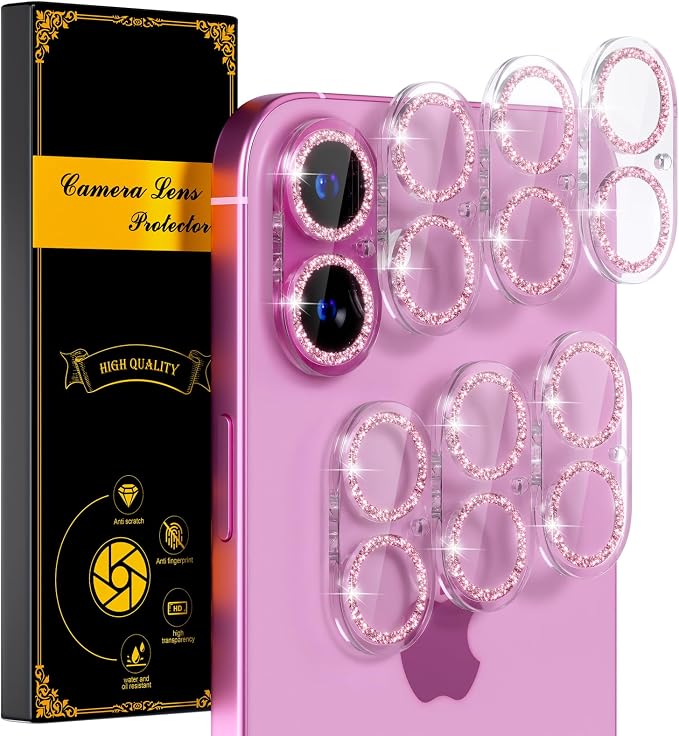 beuxece for 6 Pack iPhone 16 / iPhone 16 Plus Camera Lens Protector 9H Tempered by Beuxece