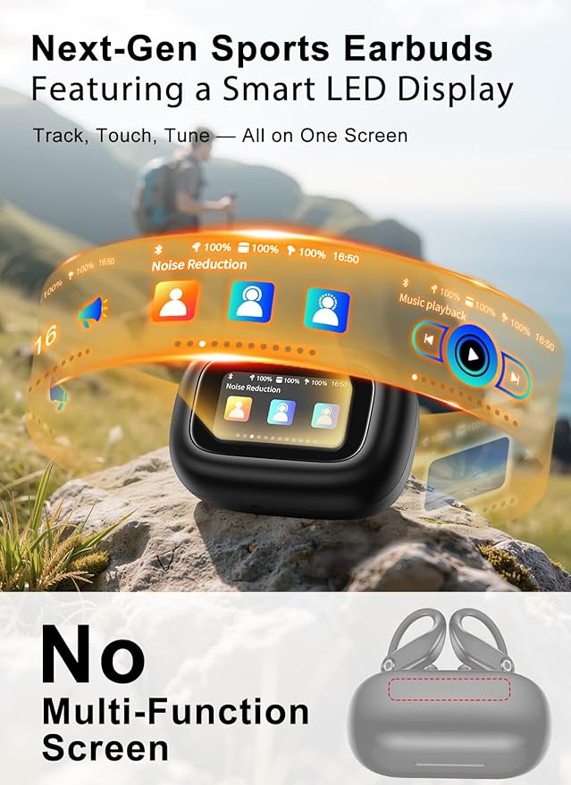 Wireless Earbuds, ENC Noise Cancelling Sport Ear Buds - Image 2