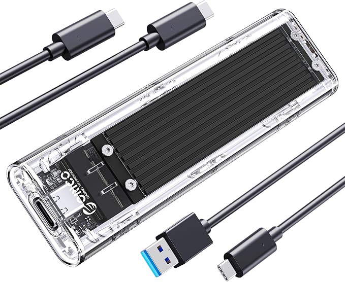 ORICO M.2 NVMe SSD Enclosure, USB 3.2 Gen 2, Transparent External Solid State by PioneerDataSolutionPowerYourFuture