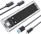 ORICO M.2 NVMe SSD Enclosure, USB 3.2 Gen 2, Transparent External Solid State by PioneerDataSolutionPowerYourFuture