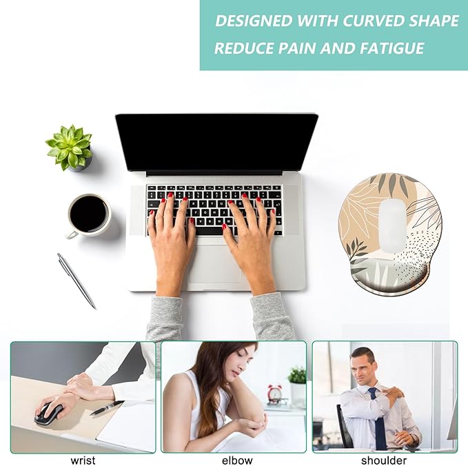 Mouse Pad with Wrist Support, Ergonomic Mouse Pad with Memory Foam Wrist Rest - Image 5