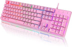 RisoPhy Mechanical Gaming Keyboard, RGB 104-Key Ultra-Slim Backlit USB Wired by RisoPhy