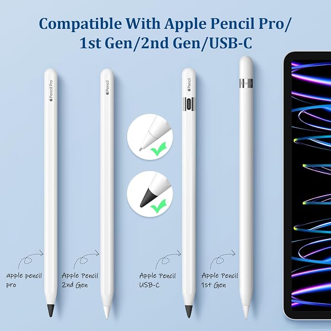 Replacement Tips for Apple Pencil 1st/2nd Gen, No Wear Out Upgraded Apple - Image 3