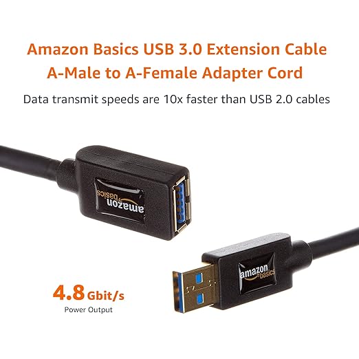 Amazon Basics USB-A 3.0 Extension Cable, 4.8Gbps High-Speed, Male to Female - Image 5