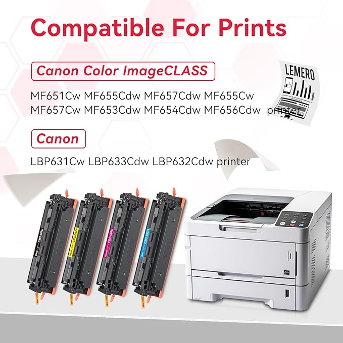 LEMERO 067H Toner Compatible for Canon 067H Toner Cartridges Set Work for Canon - Image 3