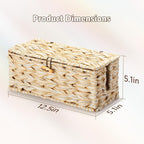 Delamu Handmade Synthetic Rattan Cable Management Box, Flat Weave Desk Organizer - Image 2