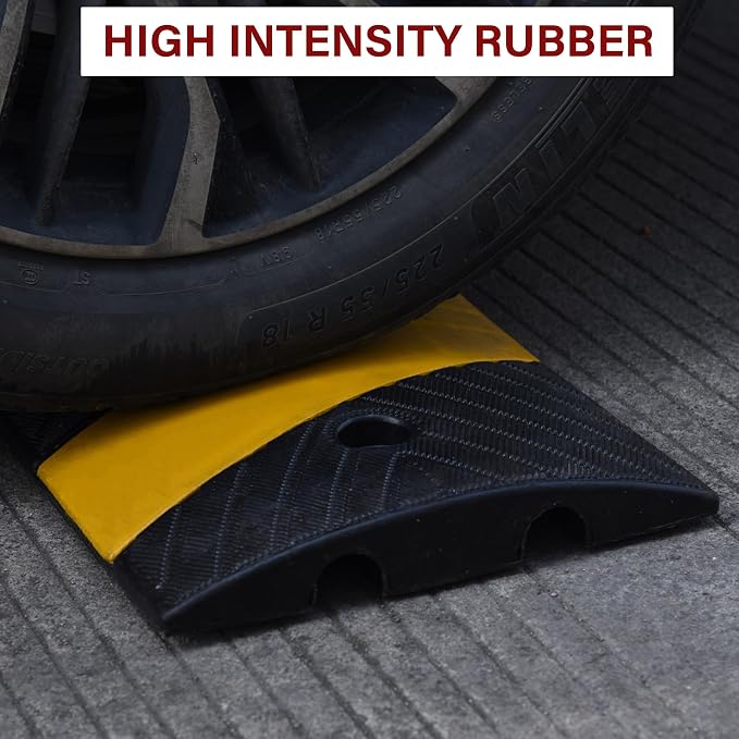 Orangestar 6Ft Rubber Speed Bump, 2 Channel Speed Hump w/4 Bolts - Image 2
