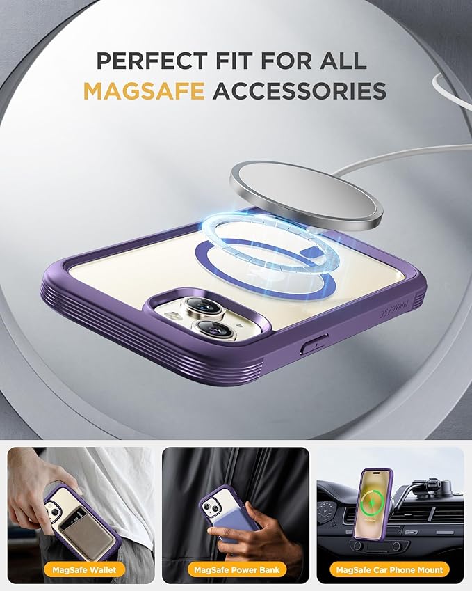 Miracase Glass Series for iPhone 15 Case Full-Body Magnetic Case - Image 5