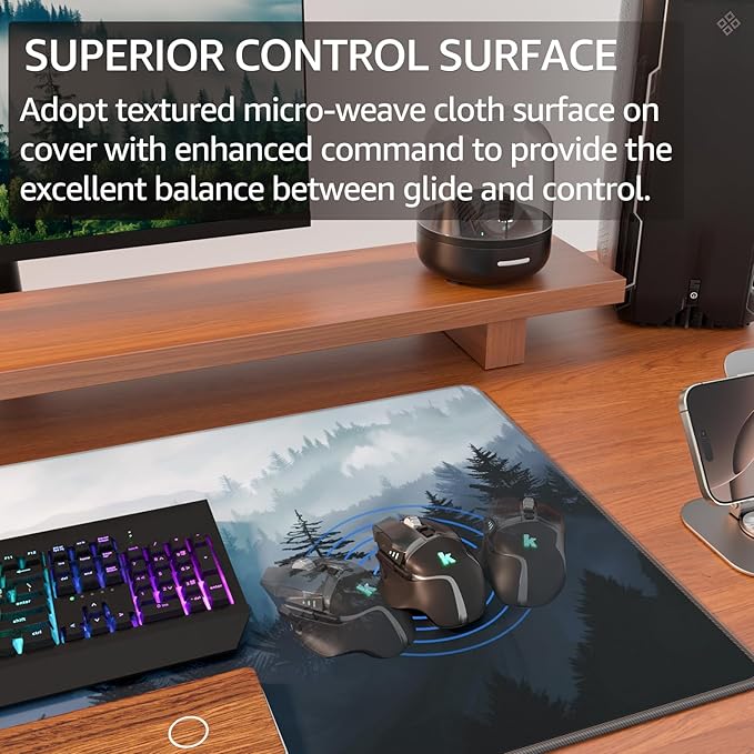 KTRIO Large Gaming Mouse Pad Desk Mat, Superior Micro-Weave Cloth, Non-Slip - Image 2