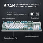 iRocks K74R Wireless RGB Illuminated Mechanical Gaming Keyboard, Hot-Swappable - Image 2