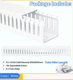 ZhiYo 99in Professional Server Rack Cable Management Raceway, H2 x W2in Cable - Image 6