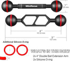 MINIFOCUS 4" Double Ball Aluminum Extension Arm, Waterproof and Rustproof - Image 2