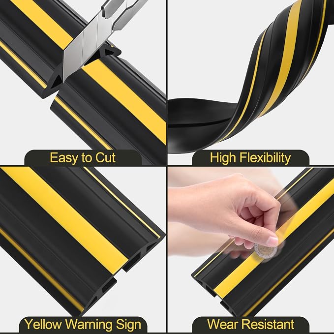 MYFAMIREA 4FT Floor Cord Cover Heavy Duty Cable Cover Protector - Image 4