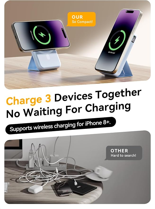 Magnetic Portable Charger, 10000mAh Wireless Power Bank - Image 5