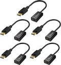 4K DisplayPort to HDMI Adapter, 5 Pack, Uni-Directional Gold-Plated Display by MoreadDirect