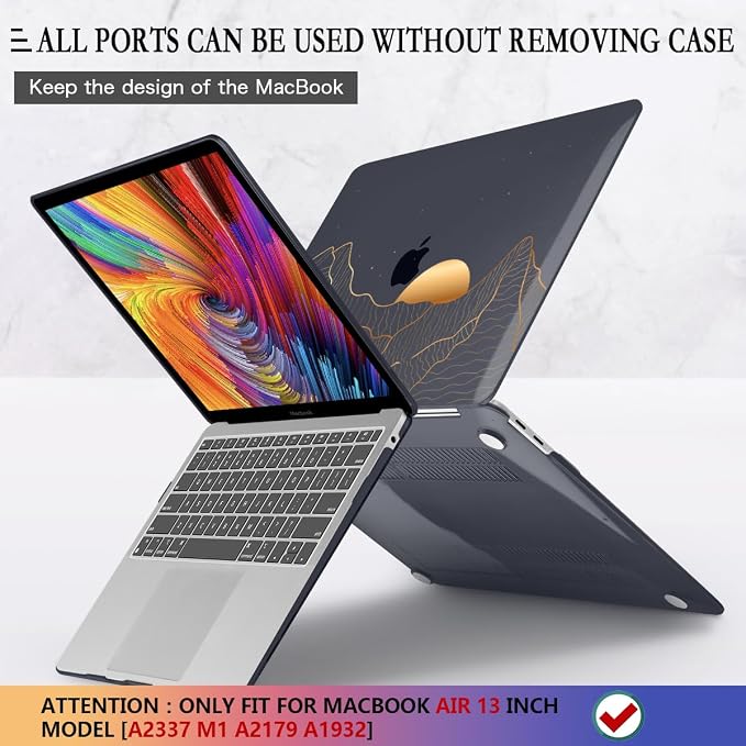 CISSOOK Compatible with MacBook Air 13 Inch M1 Case 2022 2021-2018 Release - Image 5