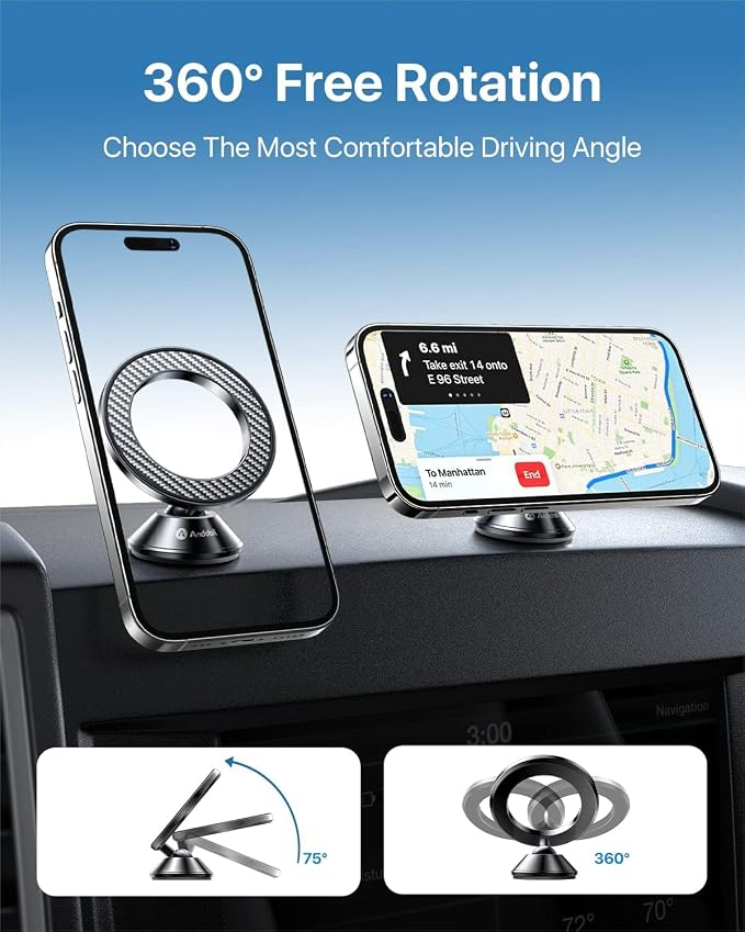 andobil for Magsafe Car Mount Dashboard Cell Phone Holder Magnetic Phone Holder - Image 5