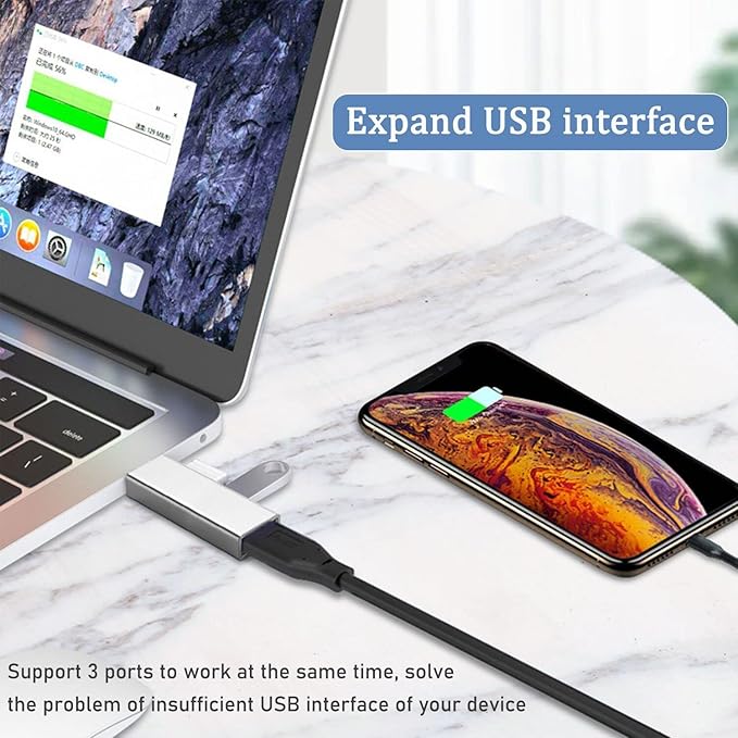 USB 3.0 Hub, VIENON Aluminium 3-Port USB Hub USB Splitter USB Expander - Image 3