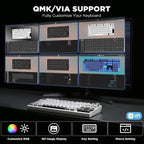 YUNZII AL80 Wireless Mechanical Keyboard, Full Aluminum CNC, Smart LCD Display - Image 3