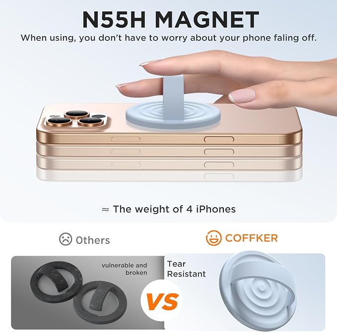 Magnetic Phone Ring Grip Holder, Silicone Finger Loop Grip, Compatible - Image 5