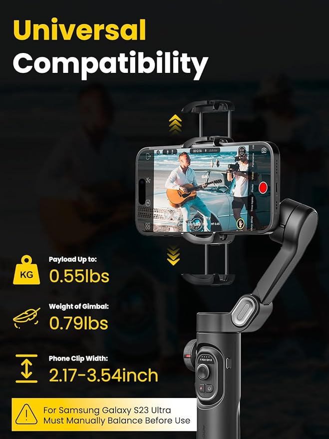 Smartphone Gimbal Stabilizer for iPhone 15 Pro Max Android Phone - Image 6