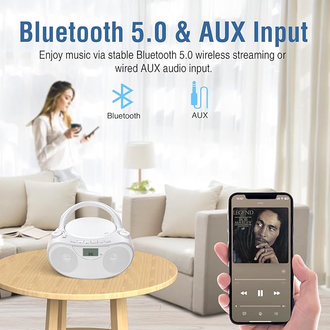 Nextron Portable CD Player Bluetooth Boombox - Image 6