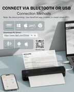 Inkless Portable Printer for Travel, 300DPI Wireless Thermal Printer Support - Image 4