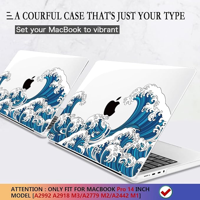 CISSOOK Ocean Case for MacBook Pro 14 inch 2021 2022 2023 2024 Release Model - Image 3