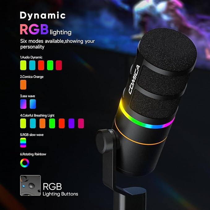 COMICA EJoy D10 USB Gaming Microphone – Boom Arm Mic - Image 4