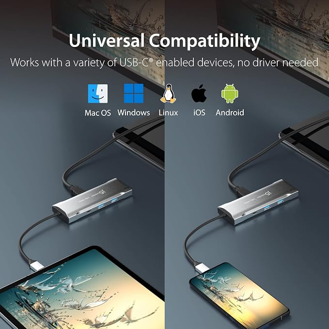 j5create Laptop Docking Station, 4K60Hz HDMI, USB-C 10Gbps, 2 USB-A 10Gbps - Image 7