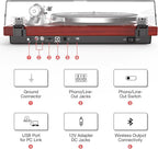 Record Player Turntables for Vinyl Record Belt-Drive Wireless Output - Image 3