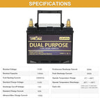 WEIZE 12V 105AH Dual Purpose LiFePO4 Lithium Battery, 1000CCA Group 31 Group 27 - Image 6