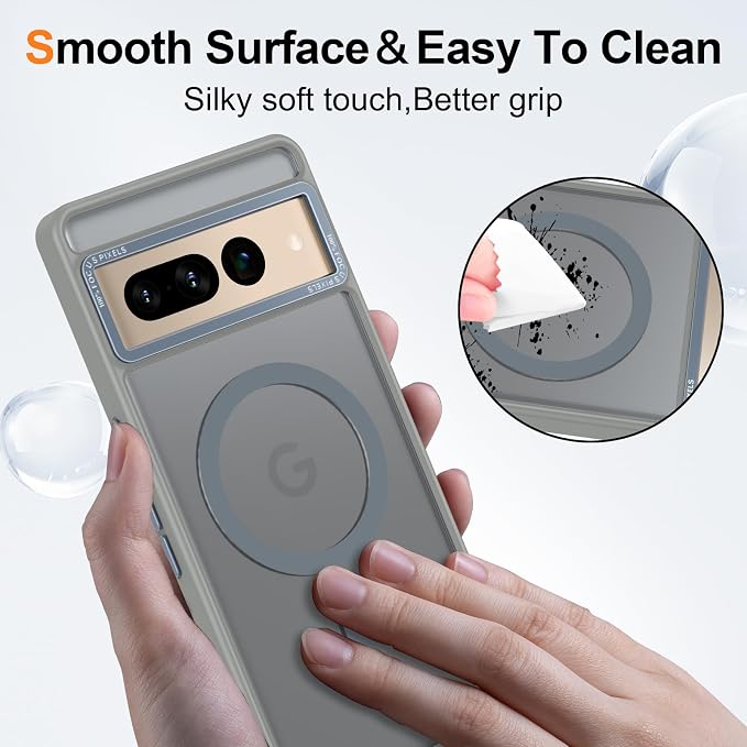 Magnetic for Google Pixel 7 Pro Case, Shockproof Slim Translucent Matte - Image 5