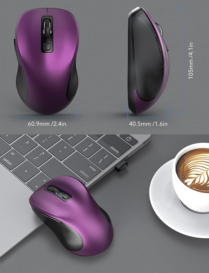 Trueque Wireless Mouse for Laptop, 2.4GHz Ergonomic Computer Mouse - Image 4
