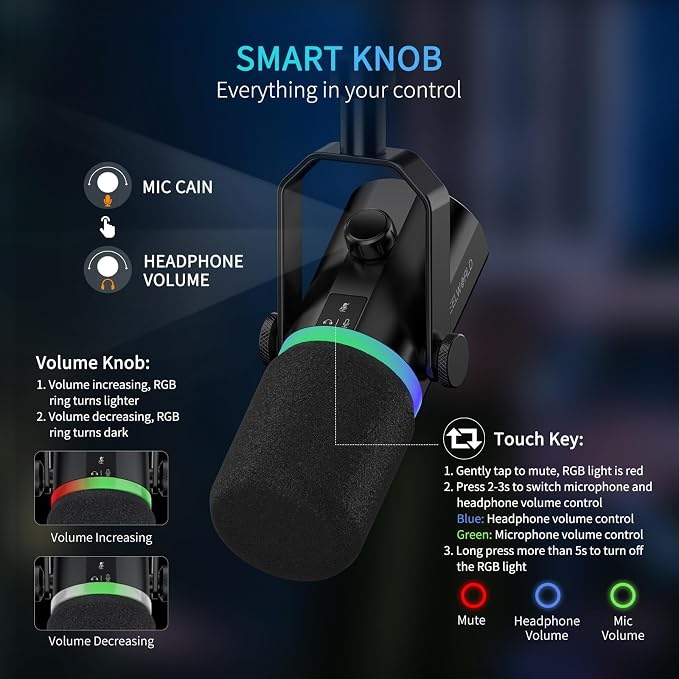 FEELWORLD PM1 XLR USB Dynamic Microphone - Image 7
