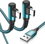sweguard USB Type C Charger Cable Right Angle iPhone 15 Charger Nylon Braided by Sweguard