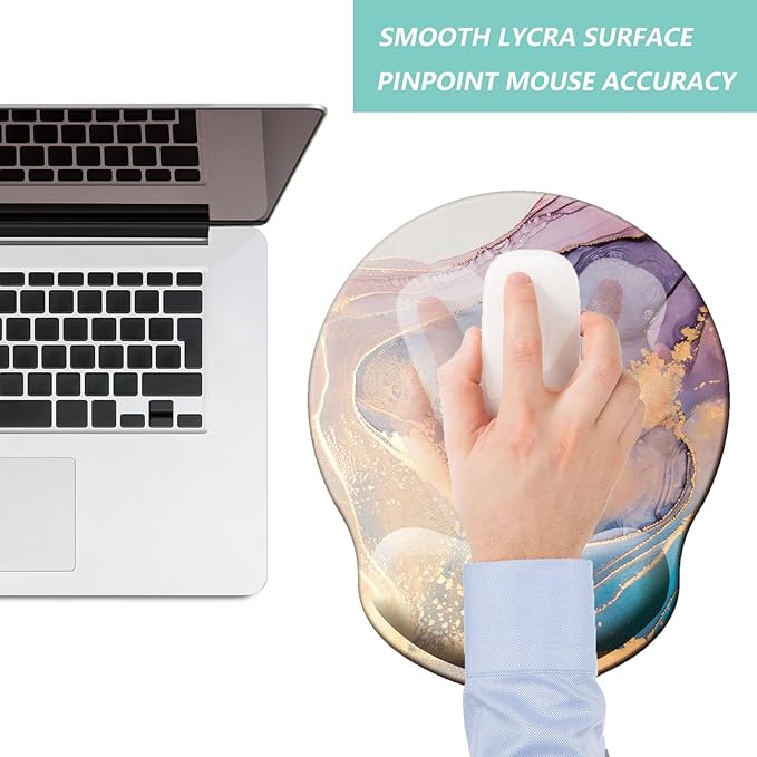 Mouse Pad with Wrist Support, Ergonomic Mouse Pad with Memory Foam Wrist Rest - Image 7