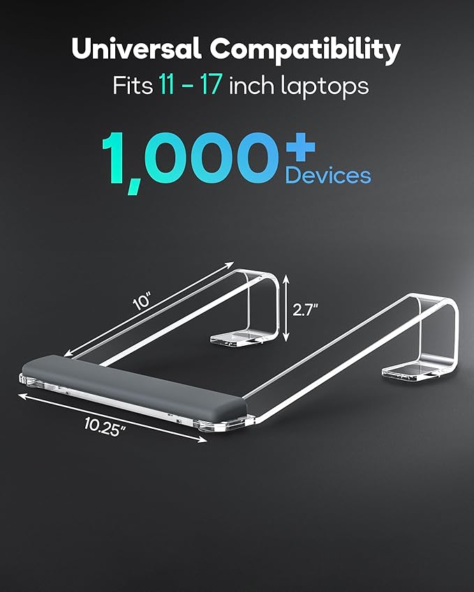 Clear Acrylic Laptop Stand for Desk, - Image 5