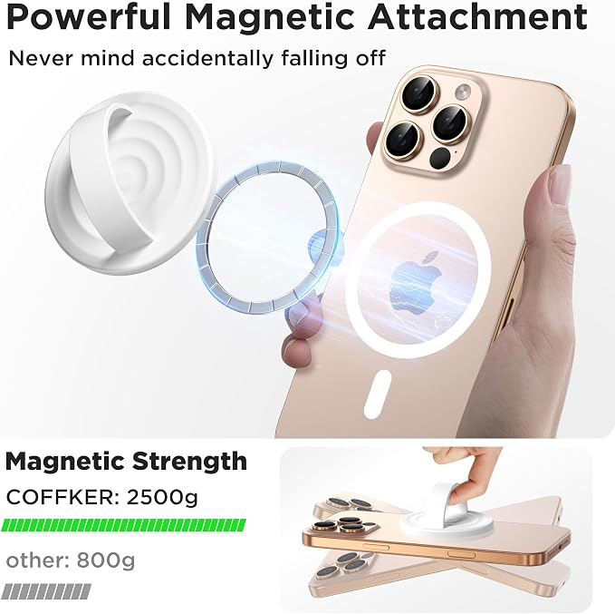 Magnetic Phone Ring Grip Holder, Silicone Finger Loop Grip, Compatible - Image 3