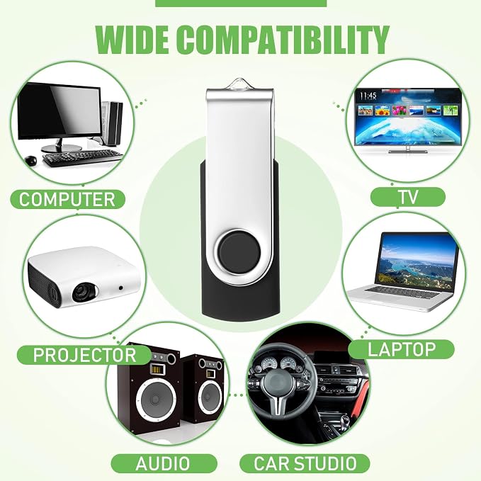 50 Pack 32GB USB 2.0 Flash Drives Bulk Portable USB Thumb Drives Swivel - Image 5