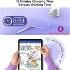 Stylus Pen for iPad 2018-2025, 15Mins Fast Charge for Apple Pencil, Palm - Image 3