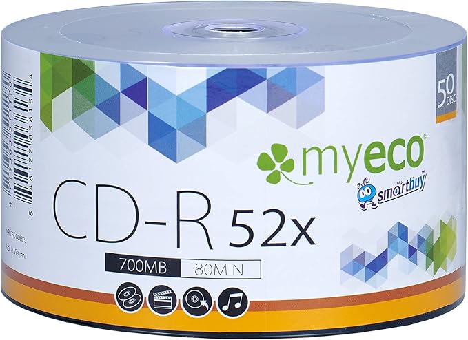 500 Pack MyEco CD-R CDR 52X 700MB 80Min Economy Branded Logo Top Write Once - Image 2
