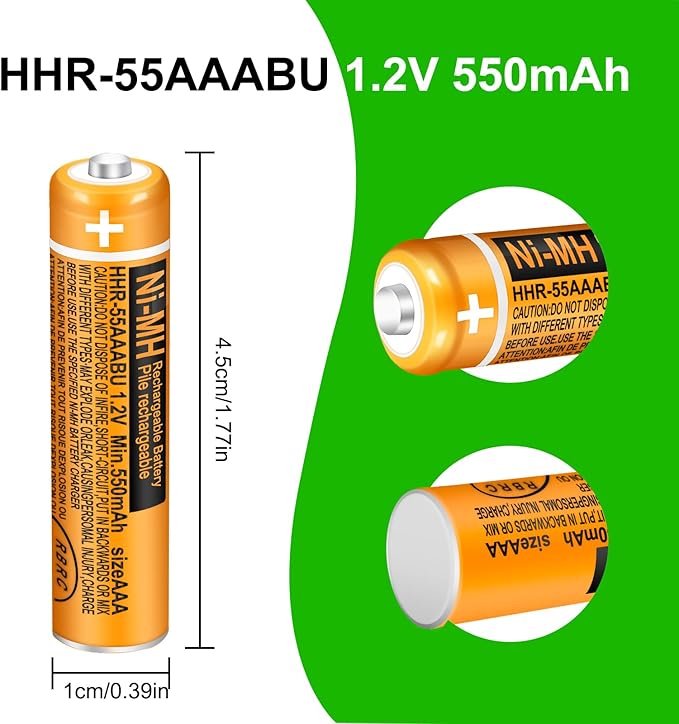 4 Pack HHR-55AAABU NI-MH Rechargeable Battery - Image 2